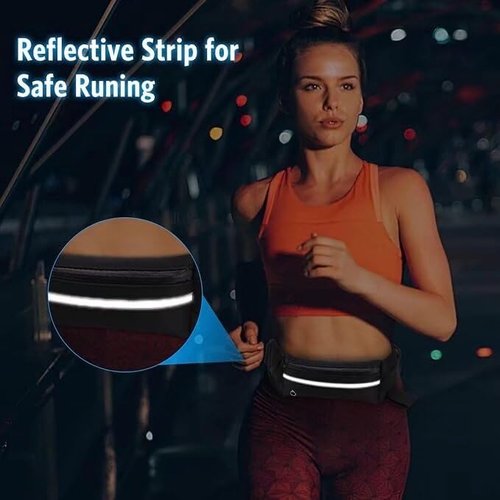 Trendy Running Belt With Water Bottle Hydration Pack Adjustable Waist Pouch for Men Women Marathon Running Hiking Cycling Travel Sports Gear