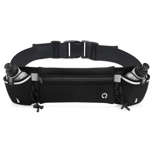 Running Belt With Water Bottles,Hydration Belt For Men And Women,Running Hydration Belt,Marathon Triathlon Running Essentials （Black）