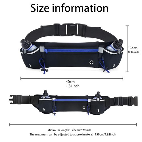 Running Belt With Water Bottles,Hydration Belt For Men And Women,Running Hydration Belt,Marathon Triathlon Running Essentials （Black）