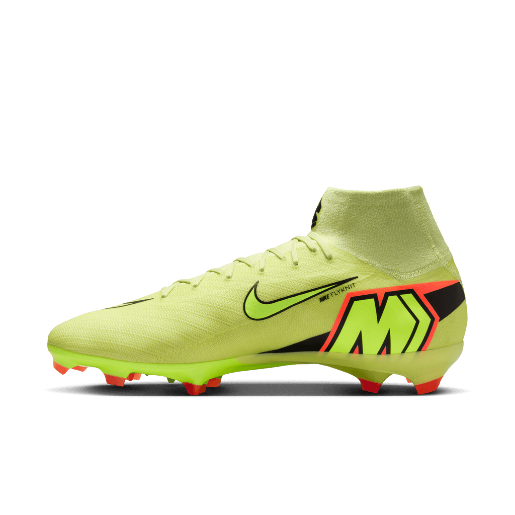 Nike Youth Mercurial Superfly 10 Pro FG High-Top Soccer Cleats-Limelight/volt-hyper Crimson